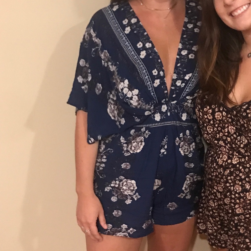 Indikah navy floral romper